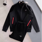 Black Technical Tracksuit - Red Logo Tab Edition